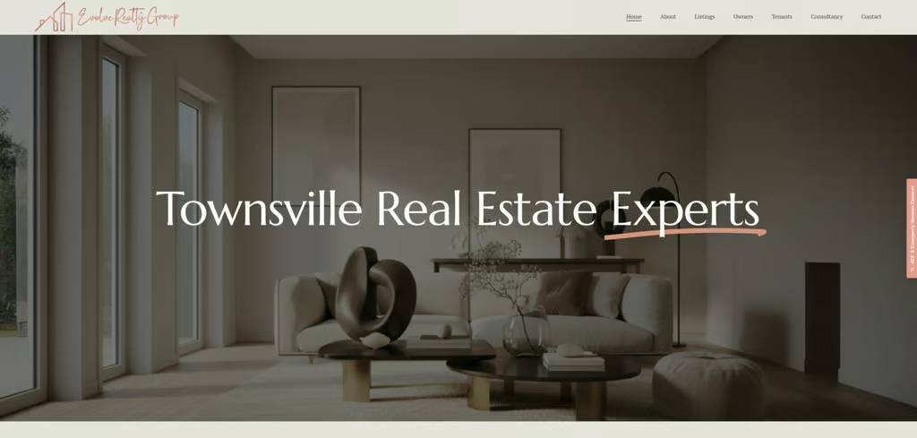 Evolve Realty Group website using Josephine Carter Photography brand images